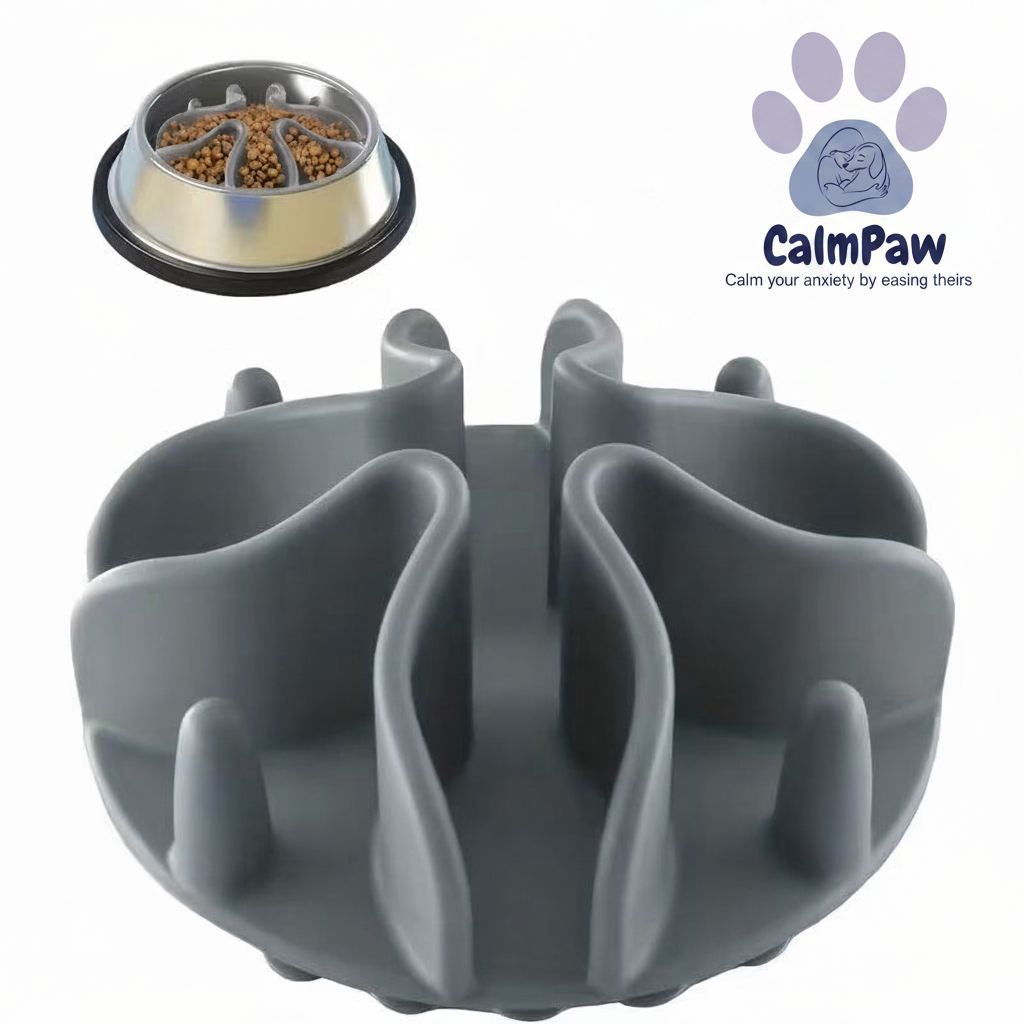 CalmPaw Logo on Slow Feeder Bowl